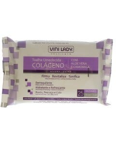 TOALLITAS FACIALES HÚMEDAS COLLAGEN - 25PZAS