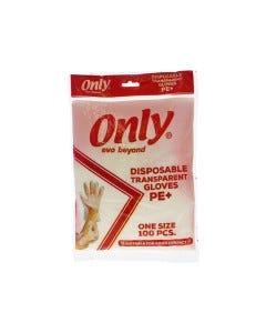 GUANTES DESECHABLES TRANSPARENTE (ONE SIZE) 100PZAS