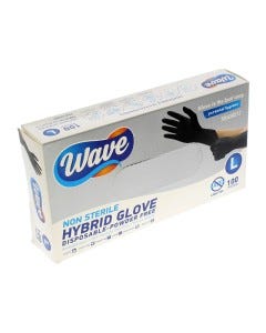 GUANTES DESECHABLES NEGROS (L) 100PZAS