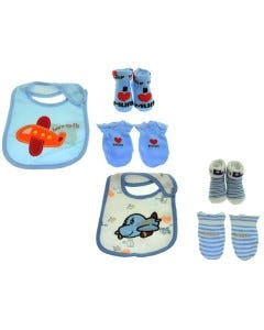 BABERO/GUANTES/MEDIAS P/BEBES SET 3PZAS 0-12M