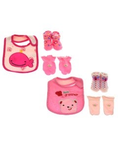 BABERO/GUANTES/MEDIAS P/BEBES SET 3PZAS 0-12M