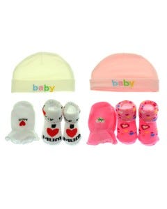 GORRO/GUANTES/MEDIAS P/BEBES SET 3PZAS 0-12M