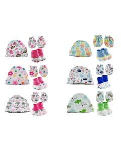 GORRO, MEDIAS Y GUANTES P/ BEBES SET 0-12M