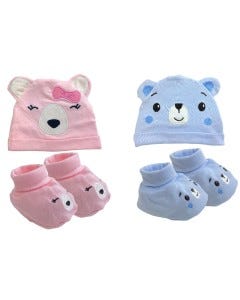 GORRO Y MEDIAS P/ BEBES 0-6M