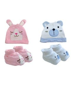 GORRO Y MEDIAS P/ BEBES 0-6M