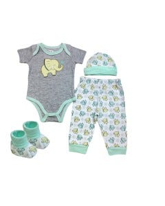 SET D/ ROPA P/ BEBES UNISEX 4 PIEZAS 0-12M