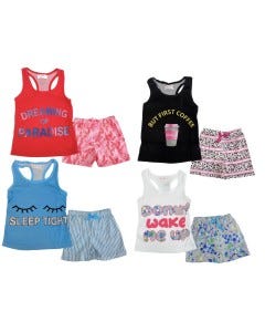 CONJ D/ PIJAMA SHORT S/M P/ NINAS 2-8