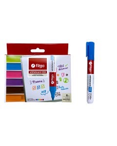 MARCADOR P/ PIZARRA 6PZAS 14CM