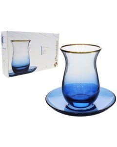 VASO P/ TE (MARBLE) C/ PLATO 6 PZAS 175CC