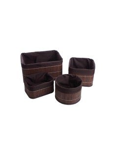 4PZAS JGO DE CANASTAS DE BAMBU 23X17X33CM NATURAL