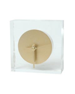 RELOJ D MESA 4.1X12X12CM DORADO