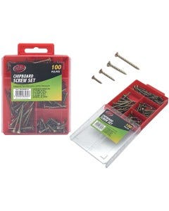 JGO D/TORNILLOS P/TABLERO AGLOMERADO 100 PZS