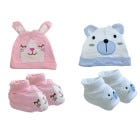 GORRO Y MEDIAS P/ BEBES 0-6M