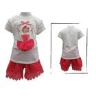 CONJ D/SHORT P/BEBE NINAS 6-24M