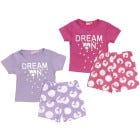 CONJ D/ PIJAMA SHORT P/ BEBES NINAS 6-24M