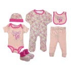 SET D/ ROPA P/ BEBES NINAS 7 PZAS 0-6M