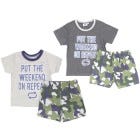 CONJ D/ PIJAMA SHORT P/ BEBES NINOS 6-24M