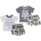 CONJ D/ PIJAMA SHORT P/ BEBES NINOS 6-24M