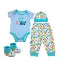SET D/ ROPA P/ BEBES NINOS 4 PIEZAS 0-12M