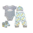 SET D/ ROPA P/ BEBES UNISEX 4 PIEZAS 0-12M