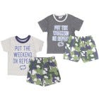 CONJ D/ PIJAMA SHORT P/ NINOS 2-8